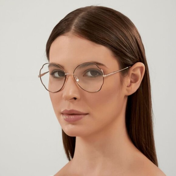 NEW CHLOE EYEGLASSES HAVANA GOLD WOMEN EYEWEAR CHLOE CH0097O 004 - Picture 2 of 3